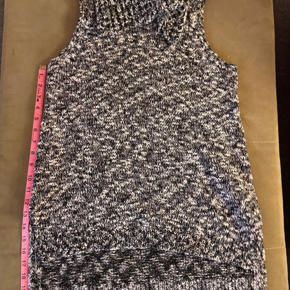 Jones New York Sleeveless Cowl Neck Sweater Marled Black Size Small